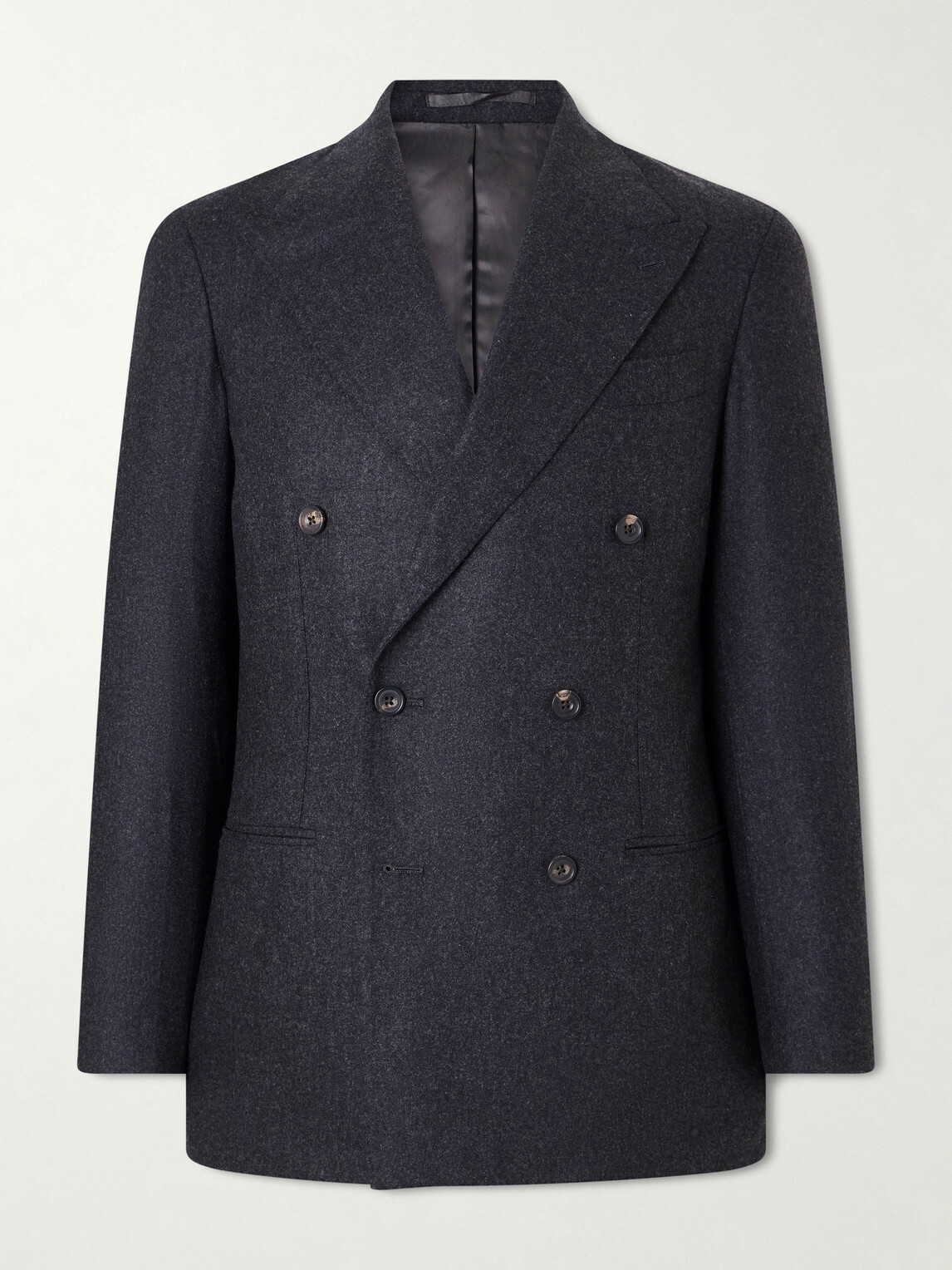 J. Mueser - Waverly Double-Breasted Virgin Wool Suit Jacket - Gray