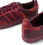 adidas Consortium - Jonah Hill Samba Embroidered Suede and Leather Sneakers - Burgundy