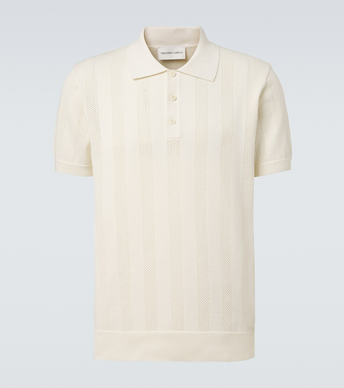 Frescobol Carioca Vidal striped cotton jacquard polo shirt