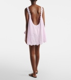 Juliet Dunn Embroidered cotton poplin minidress