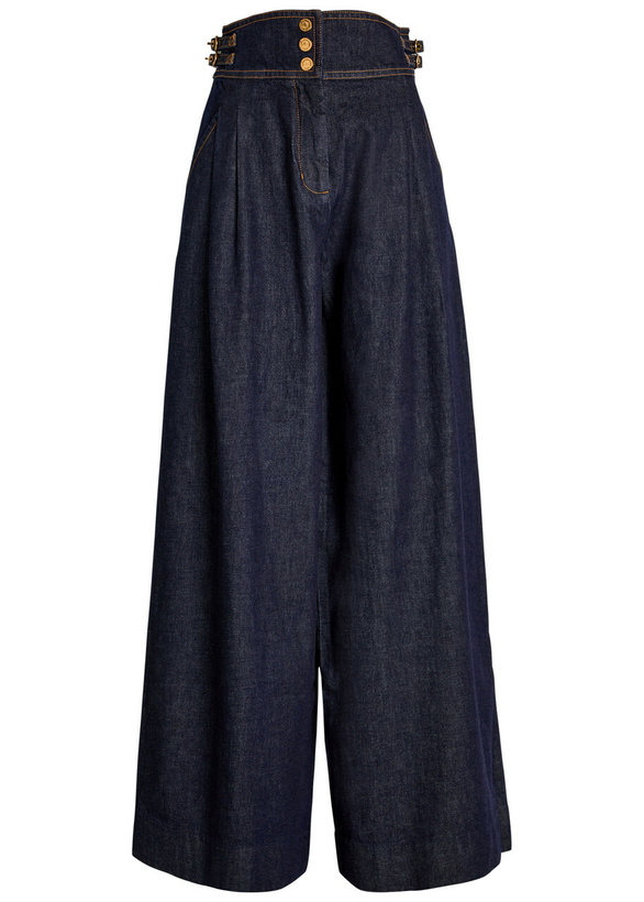 Photo: Zimmermann Rebellion Wide-leg Denim Trousers Navy