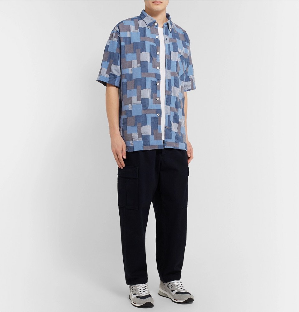 nonnative - Dweller Button-Down Collar Patchwork Cotton Shirt