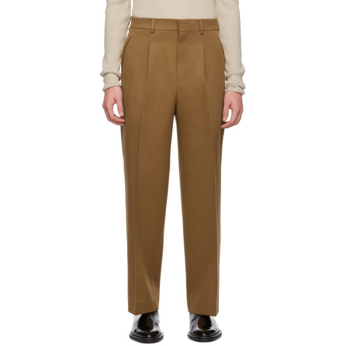 Photo: AMI Alexandre Mattiussi Tan Textured Wool Trousers