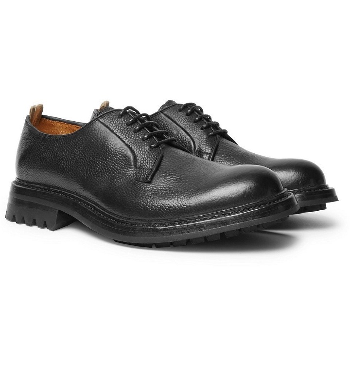 Photo: Officine Creative - Exeter Pebble-Grain Leather Derby Shoes - Men - Black