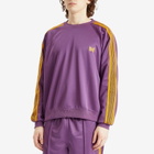 Needles Men's Track Crew Neck Sweatshirt in Purple