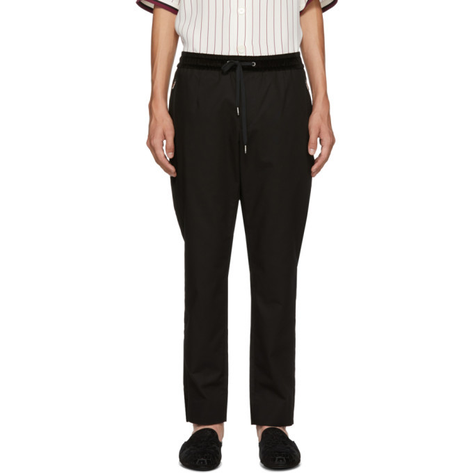 Photo: Dolce and Gabbana Black Velvet Trim Trousers