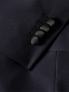Boglioli - Double-Breasted Satin-Trimmed Virgin Wool-Blend Tuxedo Jacket - Blue