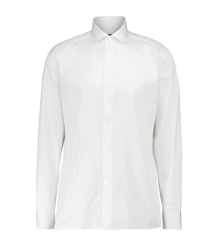 Photo: Zegna - Long-sleeved cotton poplin shirt