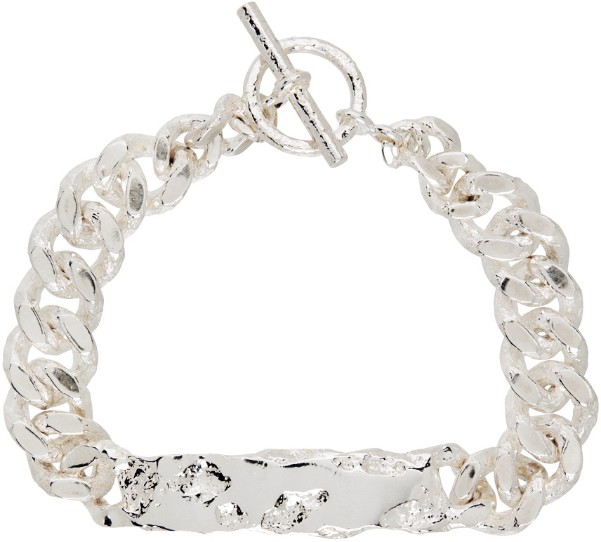 Pearls Before Swine Silver ID Tag Bracelet