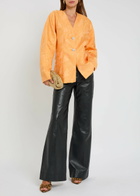 Sister Jane Sol Floral-jacquard Cloqué Blazer Yellow
