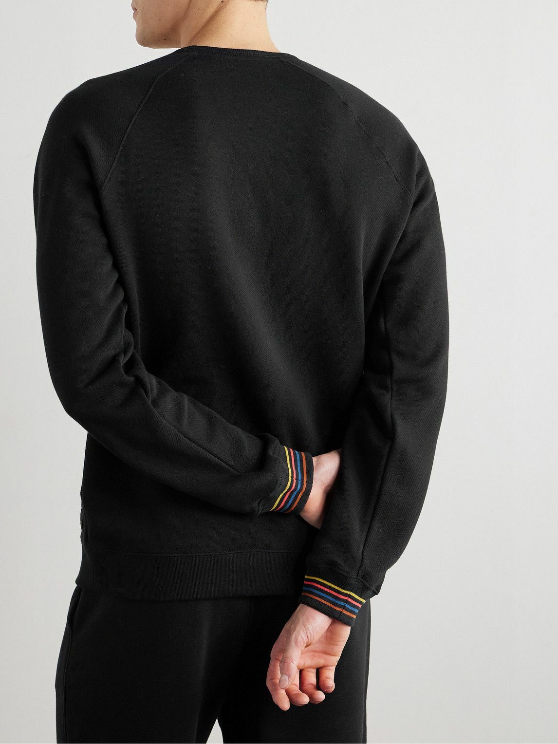 Paul Smith - Striped Cotton-Jersey Sweatshirt - Black