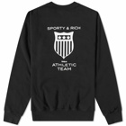 Sporty & Rich Athletic Team Crew Sweat in Black/White