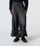 JW Anderson Belt-detail faded wide-leg jeans