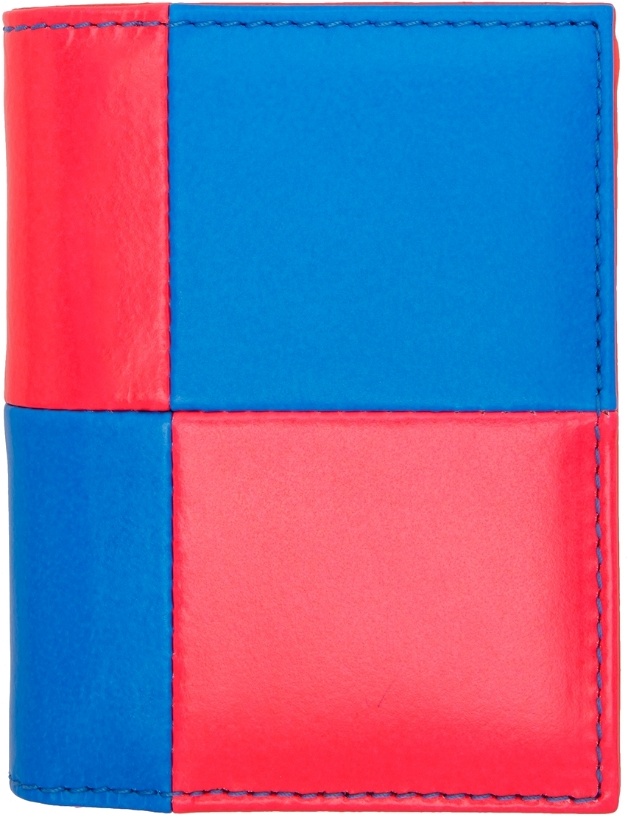 Photo: COMME des GARÇONS WALLETS Pink & Blue Fluo Squares Card Holder