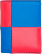 COMME des GARÇONS WALLETS Pink & Blue Fluo Squares Card Holder