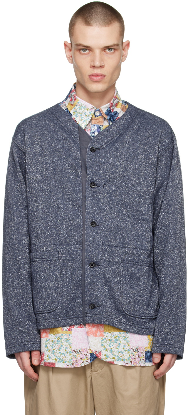 Engineered Garments Navy Metallic Cardigan Engineered Garments