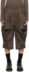 ænrmòus Brown Deepi Crescent II Shorts