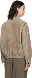 The Row Beige Roanna Leather Jacket