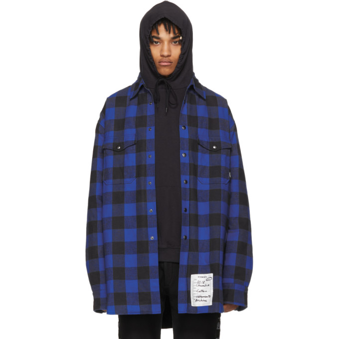 Photo: Vetements Blue Oversized Flannel Shirt