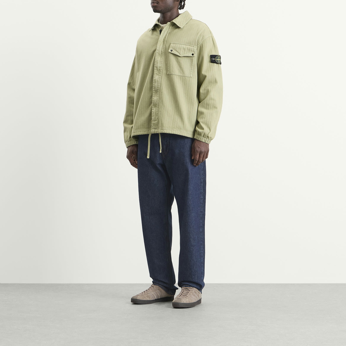 Stone Island Men's Rinsed Straight Leg Denim Jeans in Blue Rinse