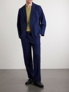 Portuguese Flannel - Atlantico Straight-Leg Organic Cotton-Seersucker Trousers - Blue