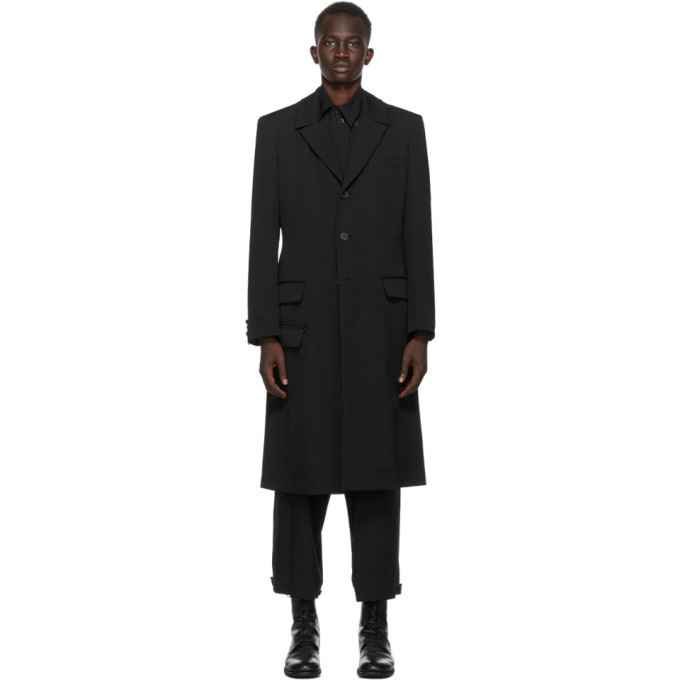 Photo: Yohji Yamamoto Black Long Print Coat