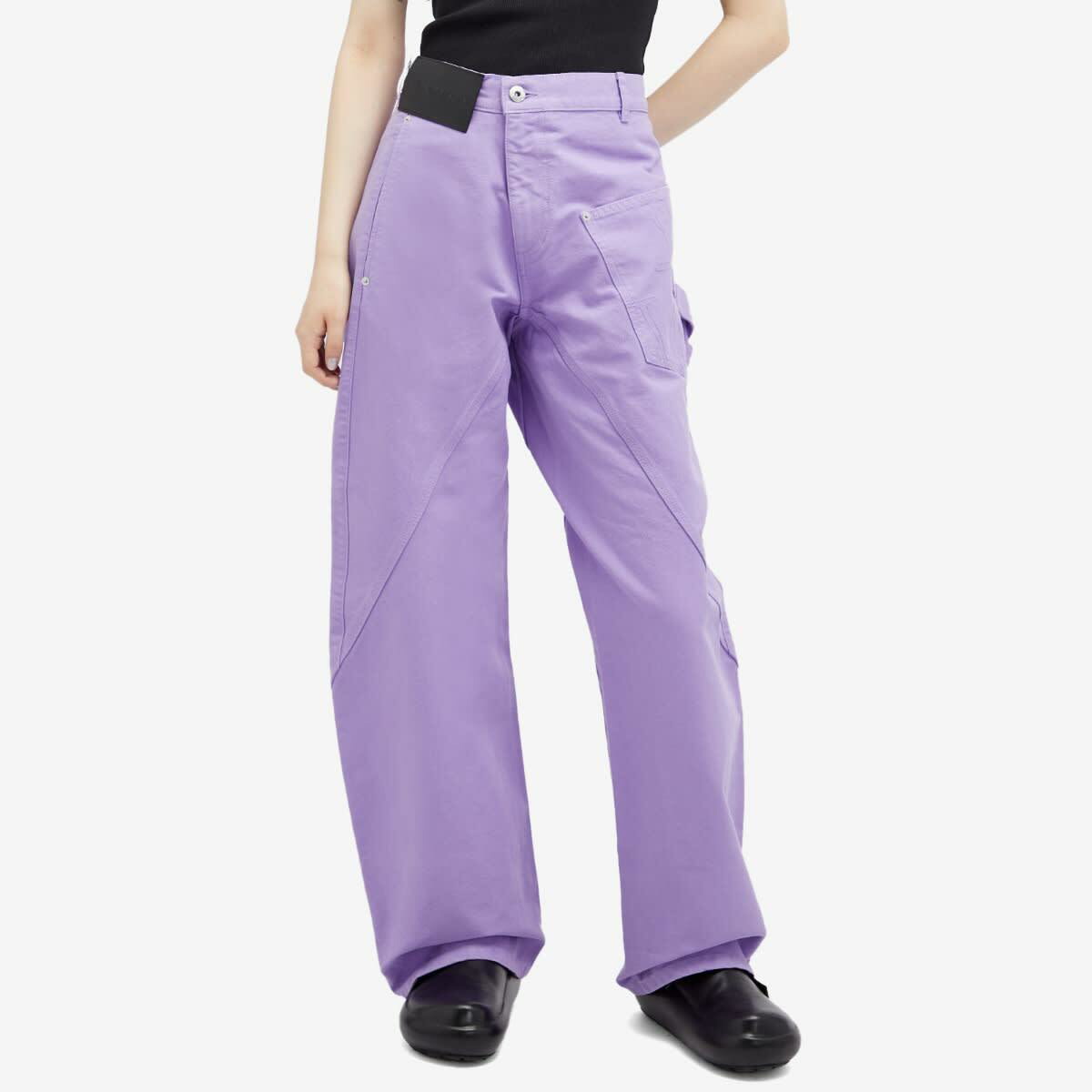 ワンピース JW ANDERSON Women Mid Skirts DR0328PG1116 730 PURPLE JW Anderson Women's Twisted Workwear Trousers in Purple JW