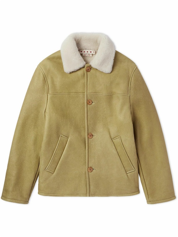 Photo: Marni - Cloudy Shearling-Lined Leather Jacket - Neutrals