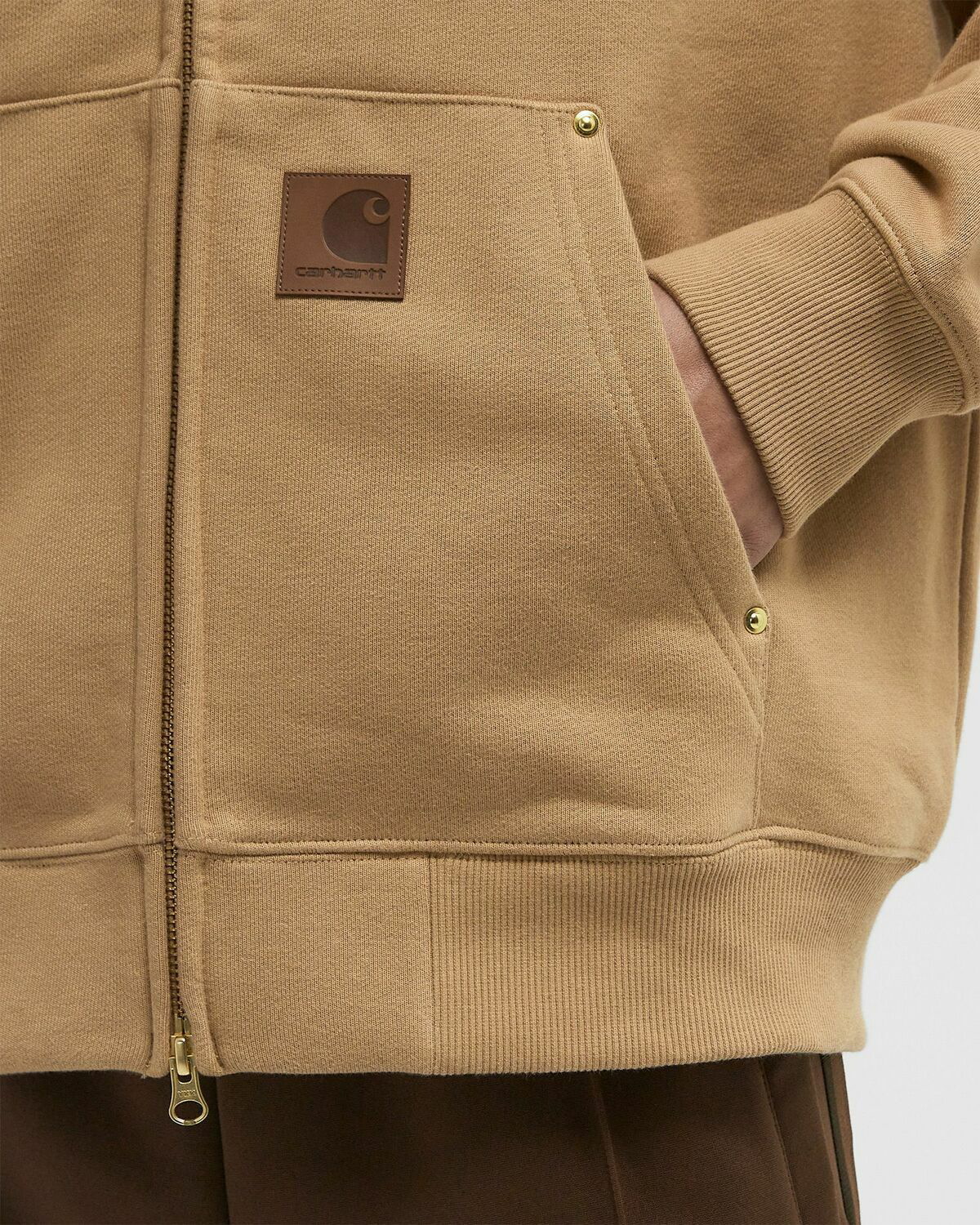 Carhartt WIP Hooded Eldon Sweat Jacket Beige Mens Hoodies