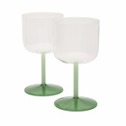 HAY Tint Wine Glass - Set of 2 in Clear/Jade Light/Dark Green 
