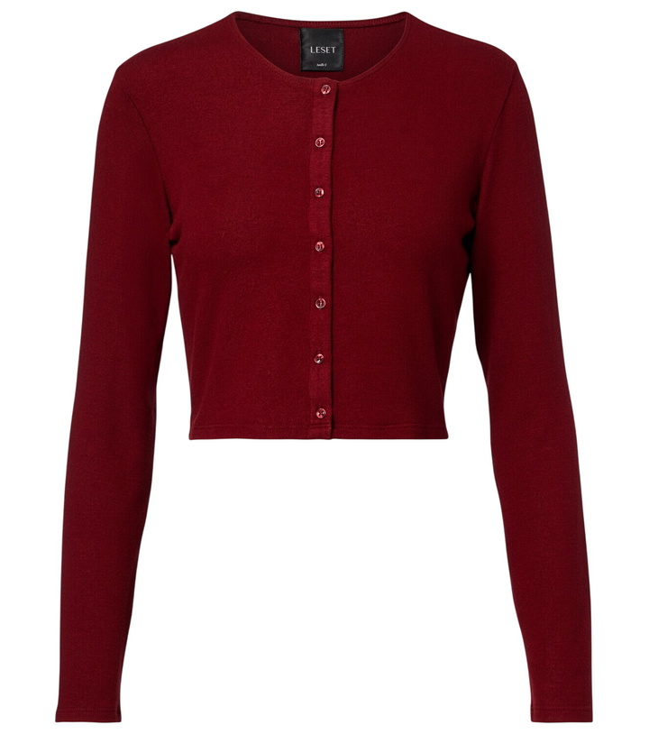 Photo: Leset Lauren cropped jersey cardigan