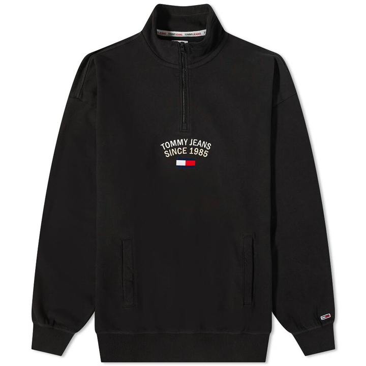 Photo: Tommy Jeans Men's Timeless Arch Half Zip Sweat in Black