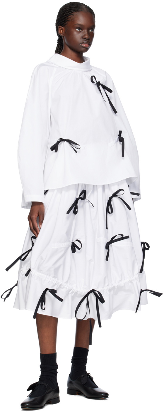 Renaissance Renaissance White Poppy Midi Skirt