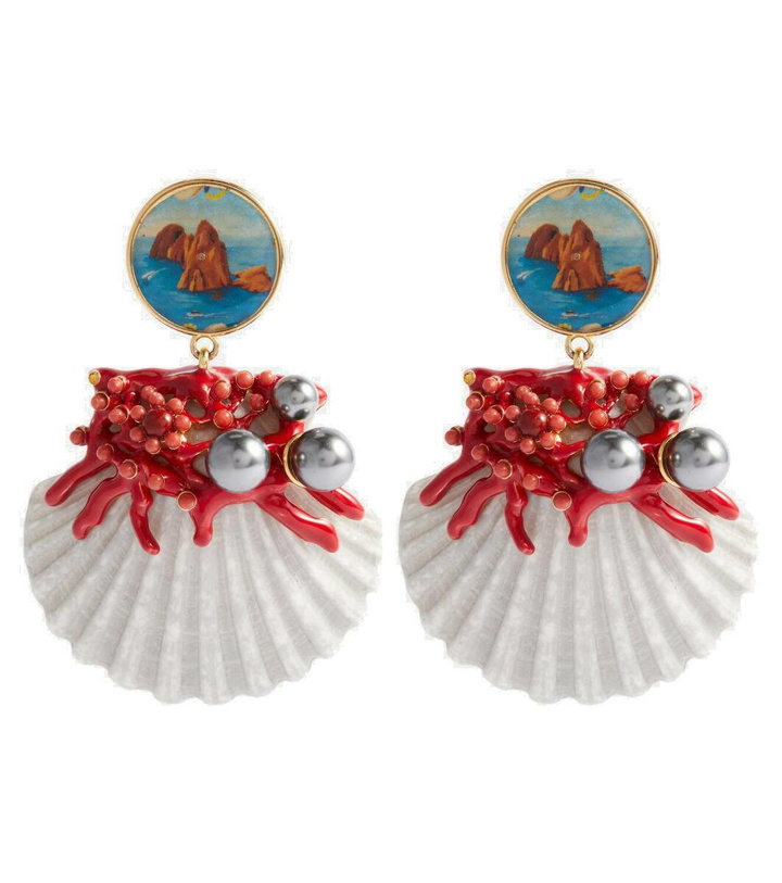 Photo: Dolce&Gabbana Capri Shell embellished clip-on earrings