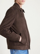 Canali - Woven Suede Jacket - Brown