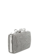 Self-portrait Crystal-embellished Satin box Clutch - Silver - One Size