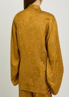 Delos Tao Textured Jacquard Satin Wrap Shirt Bronze