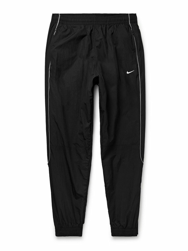 Photo: Nike - Solo Swoosh Logo-Embroidered Nylon Track Pants - Black