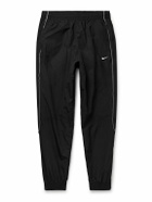Nike - Solo Swoosh Logo-Embroidered Nylon Track Pants - Black