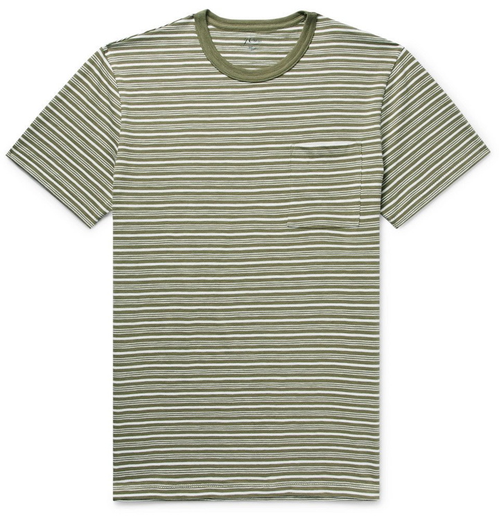 Photo: J.Crew - Slim-Fit Striped Cotton-Jersey T-Shirt - Army green