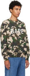 BAPE Green Map Camo Crewneck Sweatshirt
