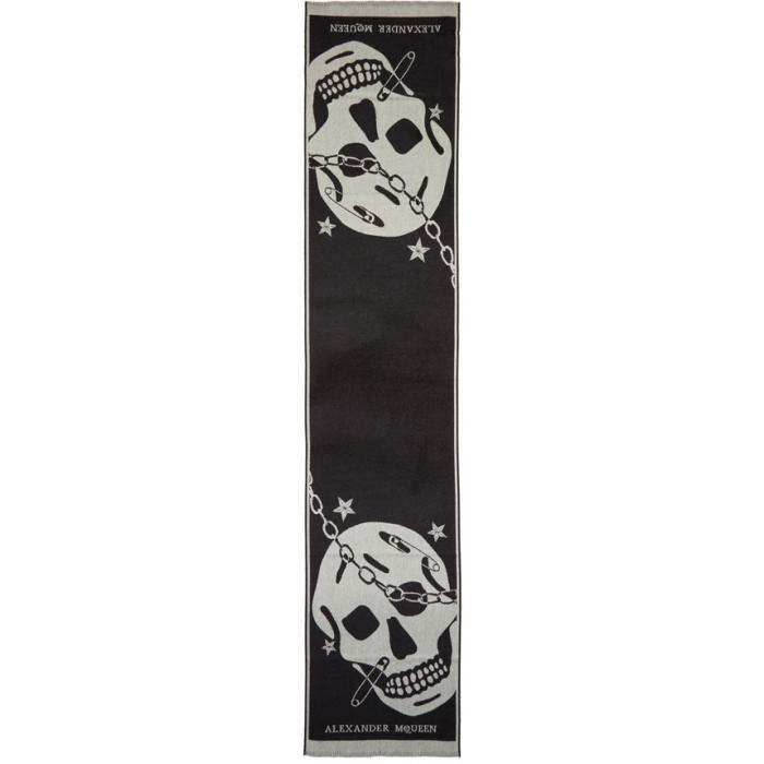 Photo: Alexander McQueen Black Oversized Punk Skull Scarf