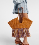 Zimmermann Goldentime Medium raffia tote bag