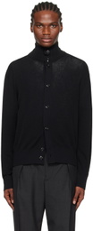 LEMAIRE Black Convertible Collar Cardigan