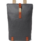 Brooks England - Pickwick Medium Leather-Trimmed Cotton-Canvas Backpack - Anthracite
