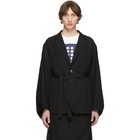 Fumito Ganryu Black Wool Kimono Blazer