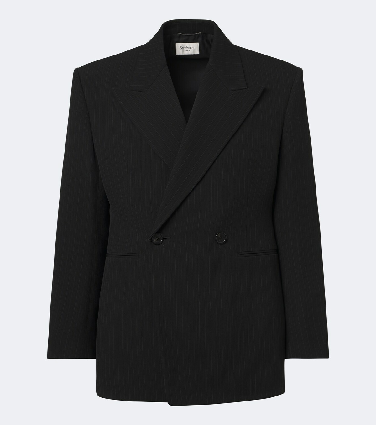 Saint Laurent Chalk stripe wool-blend grain de poudre blazer
