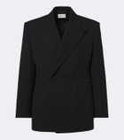 Saint Laurent Chalk stripe wool-blend grain de poudre blazer