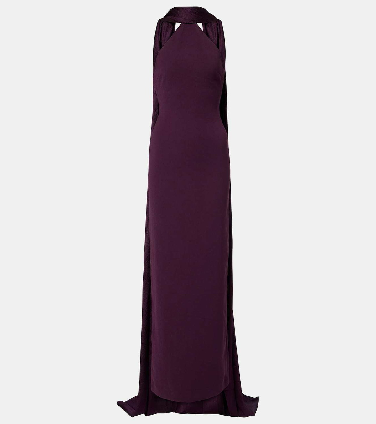 Solace London Ophelia cape-detail halterneck gown