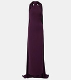 Solace London Ophelia cape-detail halterneck gown